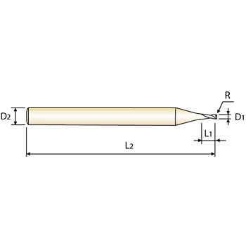 Micro Fresa t&oacute;rica con cuello c&oacute;nico Z2 MDI 0,8mm foto del producto Vista 2 L