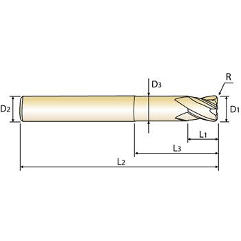 Fresa tórica Z4 MDI Ejecución larga 6,0mm x R0,5 foto del producto Vista 2 L