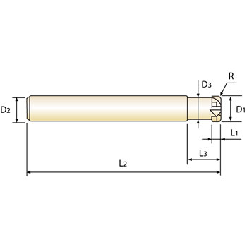 Fresa tórica Gran Avance Z4 MDI Ejecución corta 6,0mm x R1,0 foto del producto Vista 2 L