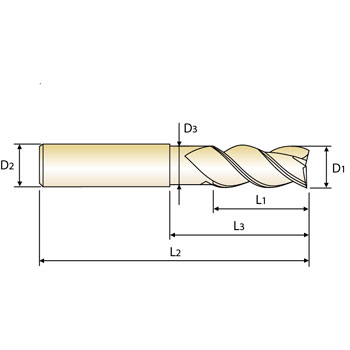Fresa frontal corta de MD integral -Z3- ALUM 3 foto del producto Vista 2 L