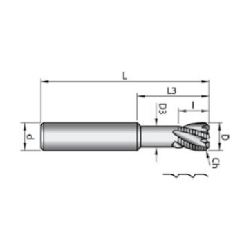 Fresa larga Z3 MDI para aluminio 16/4/45 foto del producto Vista 2 L