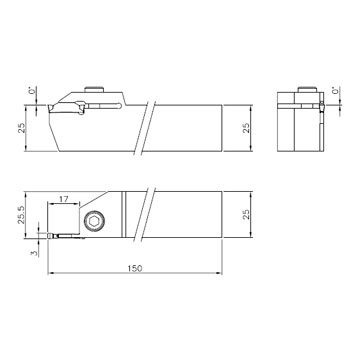 Portaherramientas Drch de tronzado 2 foto del producto Vista 2 L