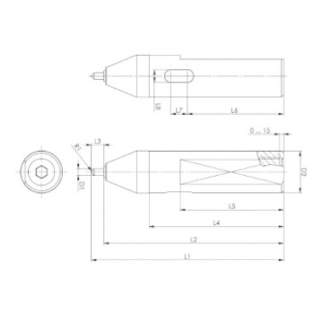 Herramienta de marcaje para CNC tamaño M Presión Suave foto del producto Vista 2 L