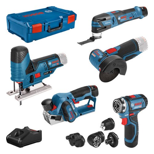 GSR 12V-15 FC + GOP 12V-28 + GHO 12V-20 + GWS 12V-76 + GST 1 foto del producto Vista Principal L