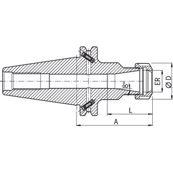 Portapinzas ER16 DIN ISO 7338-1 SK40 A=70  HAIMER-BASIC foto del producto Vista 2 L