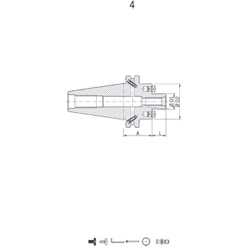 Porta plato de fresar, Ø 22 mm, SK 50 Corto foto del producto Vista 2 L