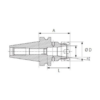 (D.U.)Portapinzas Power ER 16, BT 40 Corto foto del producto Vista 2 L