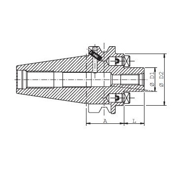 Porta plato de fresar, Ø 16 mm, BT 40 Corto foto del producto Vista 2 L