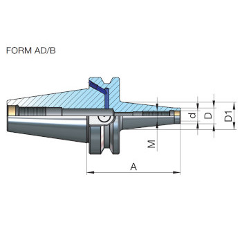 Portaherramientas BT40 para fresa con rosca M16x127 foto del producto Vista 2 L