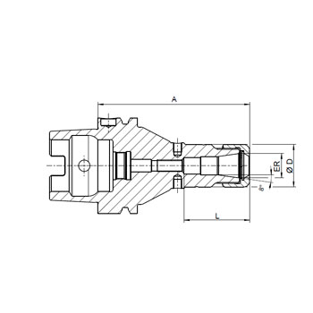 (D.U.)Portapinzas Power ER 25, HSK A 100 Ultra-Corto foto del producto Vista 2 L
