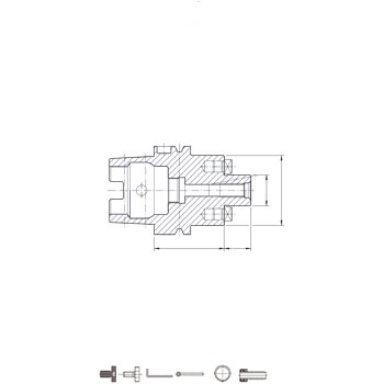 (D.U.) Porta plato de fresar, Ø 27 mm, HSK A 63 Corto foto del producto Vista 2 L