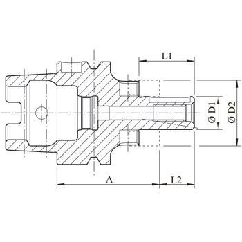 Porta plato de fresar combinable, Ø 16 mm, HSK A 6 Corto foto del producto Vista 2 L