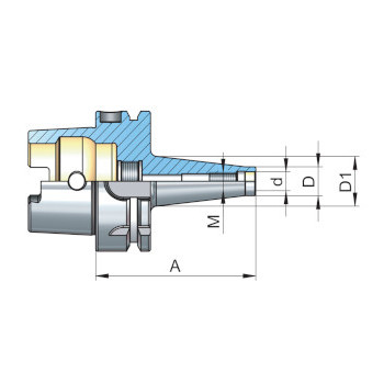 Portaherramientas HSK A100 para fresa con rosca M8x79 foto del producto Vista 2 L