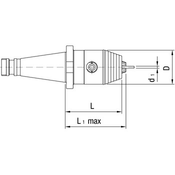 PORTABROCAS CONO INTEG. LLAVE HEXAGONAL 1-13 foto del producto Vista 2 L