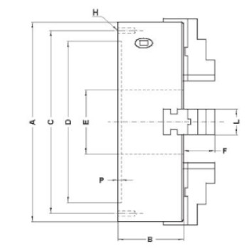 (D.U.)Plato autocentrante Universal 3 garras monoblock 250mm foto del producto Vista 2 L