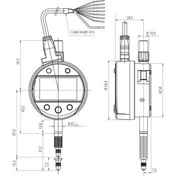 RELOJ DIGITAL MITUTOYO CONEXIÓN PLC / ID-C 543-350B-10 foto del producto Vista 2 L