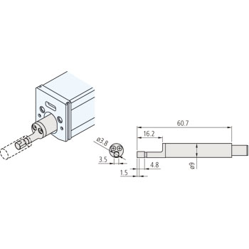 Palpador Ø 4,5mm 178-383, 2 µm para agueros pequeños foto del producto Vista 2 L