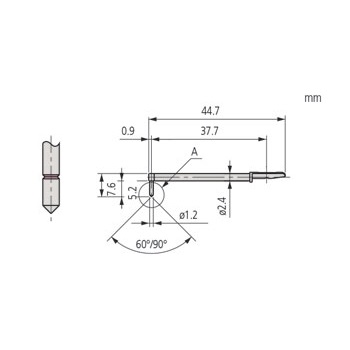 Detector Mitutoyo r=2 µm / 60º para rugosímetro 12AAC731 foto del producto Vista 2 L