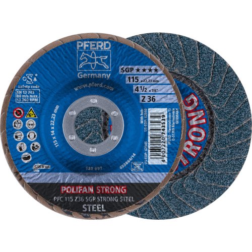 Disco Polifan PFC Z SGP STRONG STEEL Ø115 Gr. 36 foto del producto Vista Principal L