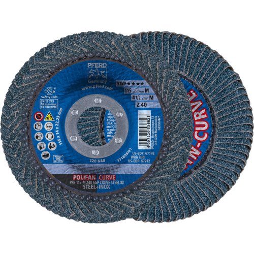 Disco Polifan CURVE PFR Z SGP STEELOX Ø115 Gr. 40 R5 foto del producto Vista Principal L