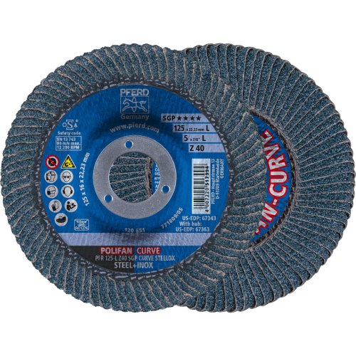 Disco Polifan CURVE PFR Z SGP STEELOX &Oslash;125 Gr. 40 R8 foto del producto Vista Principal L
