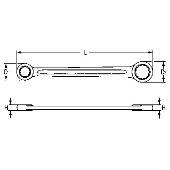 Llave estrella recta dos bocas 6X7 foto del producto Vista 2 L