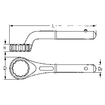 Llave estrella acodada 80mm foto del producto Vista 2 L