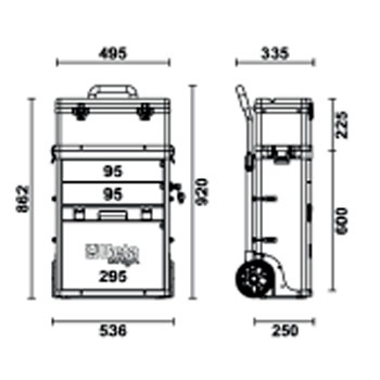 (D.U.)Trolley porta-herramientas Naranja foto del producto Vista 2 L