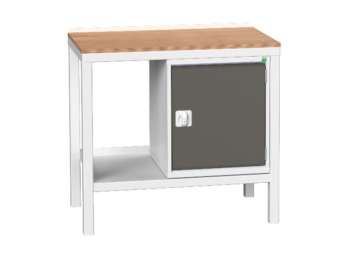 Mesa de trabajo ancho 1000, encimera  MPX con armario foto del producto Vista Principal L