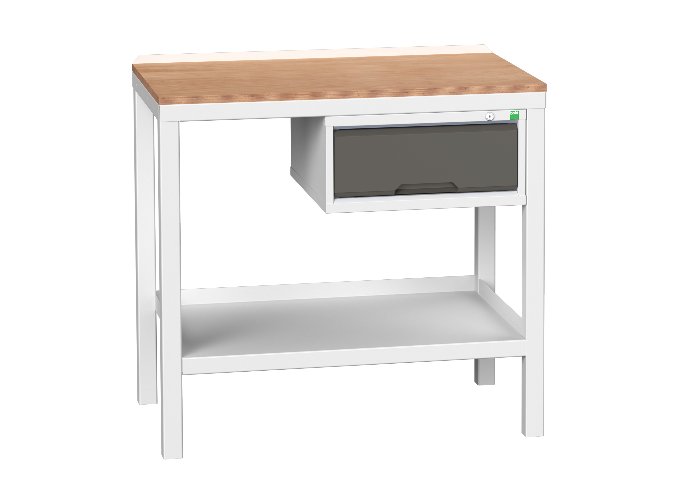 Mesa de trabajo ancho 1000, encimera Acero con cajón foto del producto Vista Principal L