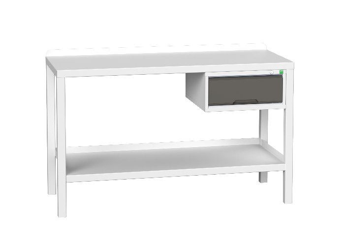 Verso 1500x930 Static W-Ben M 1xDrwr RAL 7035/7016 An x F x foto del producto Vista Principal L