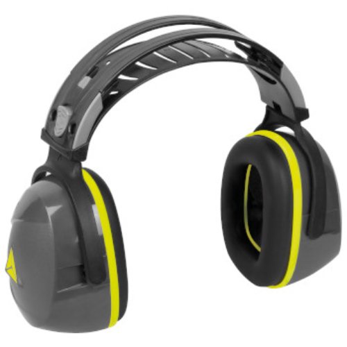 Casco antiruido con atenuaci&oacute;n MUY ALTA INTERLAGOS GRIS-AMARILLO foto del producto Vista Principal L