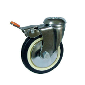 Rueda goma negra con freno &Oslash;60mm foto del producto Vista Principal L