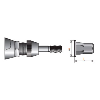 Tuerca remachable c/plana acero M4X0.5-3 foto del producto Vista 2 L