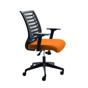 SILLA OFICINA RESPALDO MALLA NEGRA NARANJA foto del producto Vista Principal L