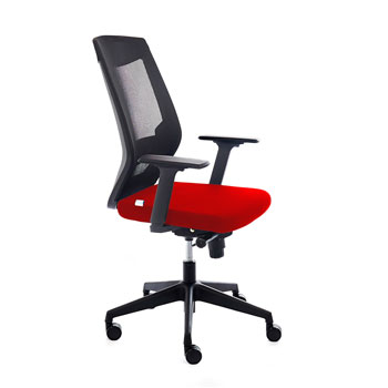 SILLA OFICINA REEGULACION LUMBAR RESPALDO MALLA NE ROJA foto del producto Vista Principal L