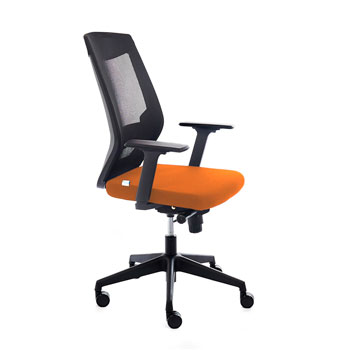 SILLA OFICINA REEGULACION LUMBAR RESPALDO MALLA NE NARANJA foto del producto Vista Principal L