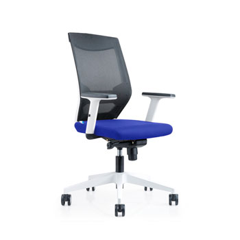 SILLA OFICINA BLANCA REGULACION LUMBAR AZUL foto del producto Vista Principal L
