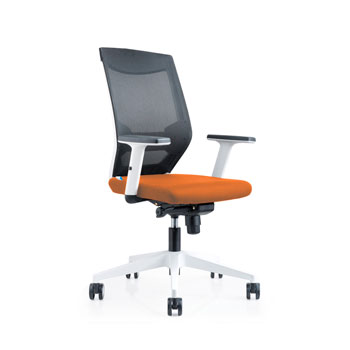 SILLA OFICINA BLANCA REGULACION LUMBAR NARANJA foto del producto Vista Principal L