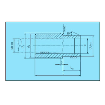 Casquillo CV para jaula bolas larga 130x30 mm foto del producto Vista 2 L